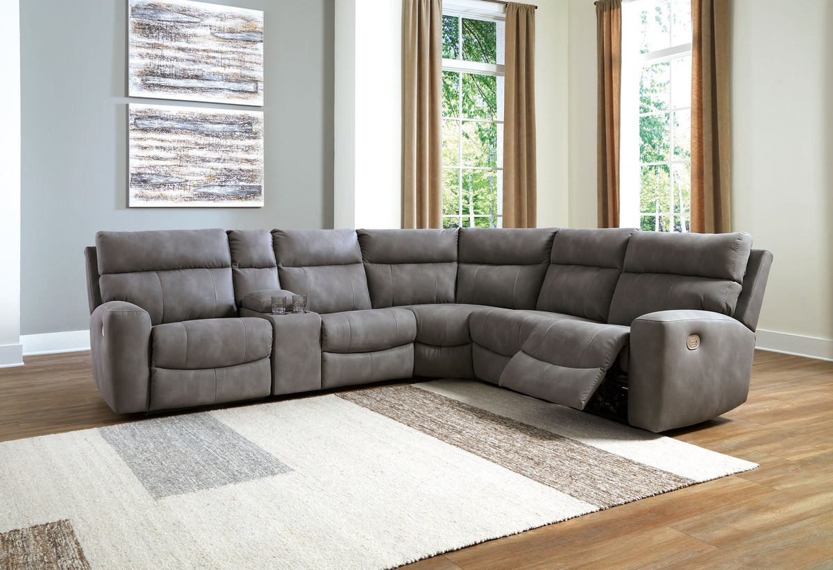 Faux Leather Reclining Sectional