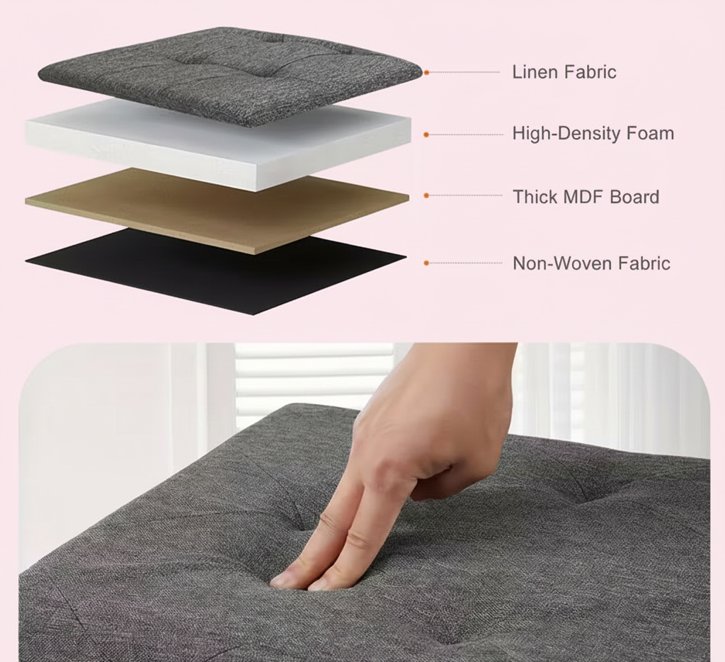 Folding Storage Ottoman