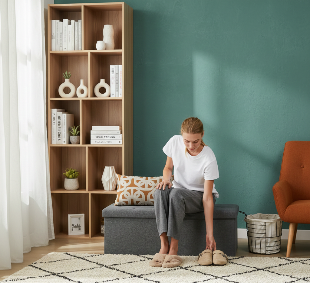 Folding Storage Ottoman