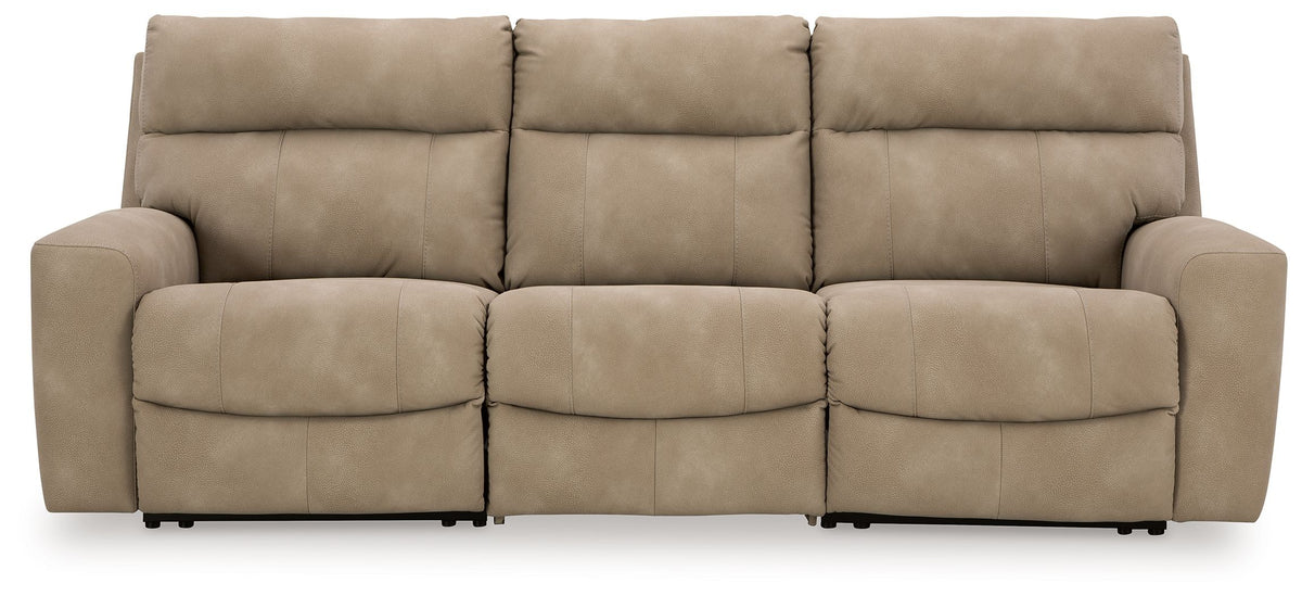 Next-Gen Durapella 3-seat reclining sofa in beige faux leather