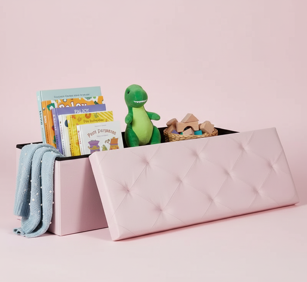 Folding Storage Ottoman