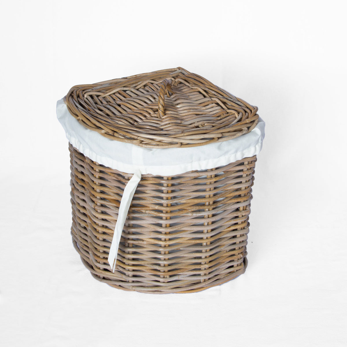 Corner Rattan Laundry Basket