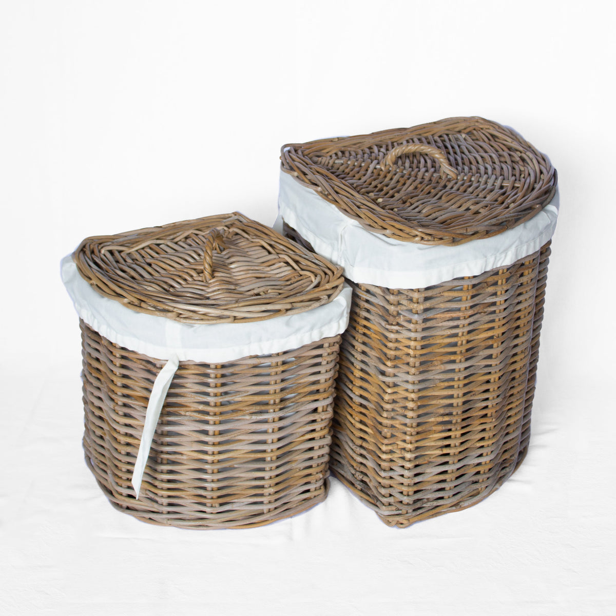 Corner Rattan Laundry Basket