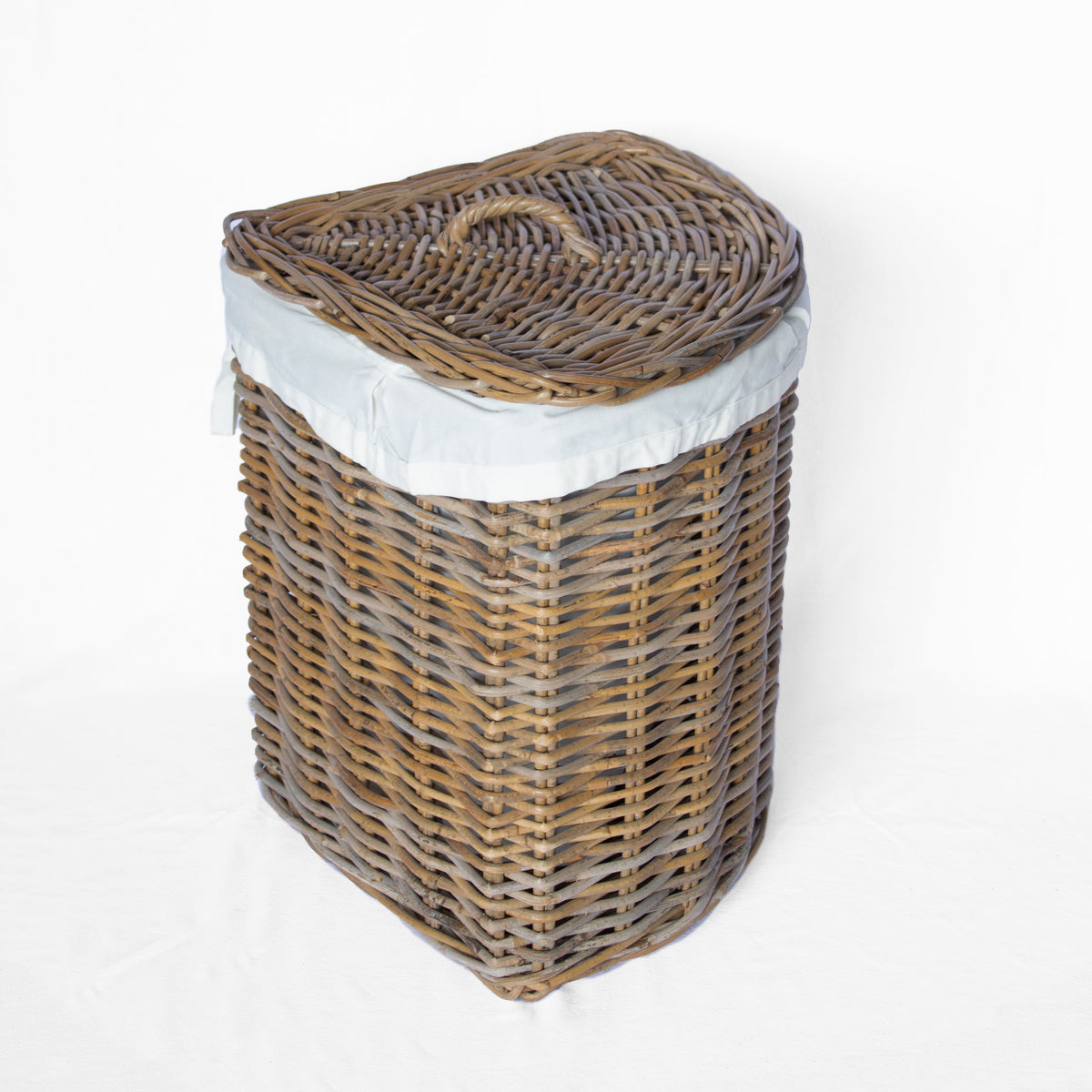Corner Rattan Laundry Basket
