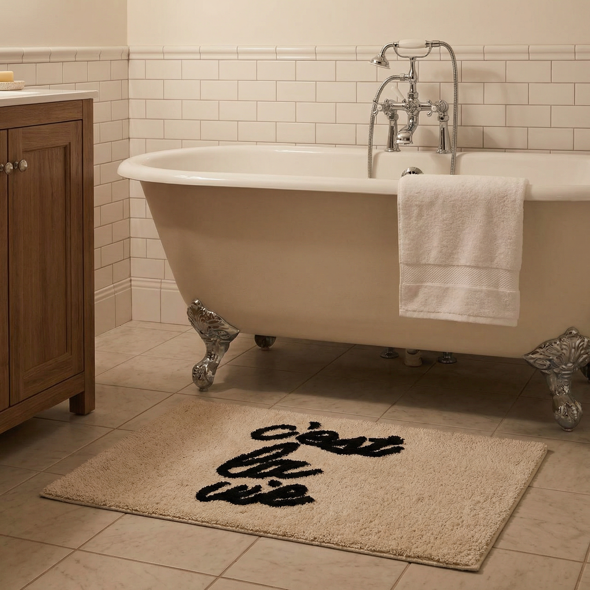 C'est La Vie Cotton Bath Mat