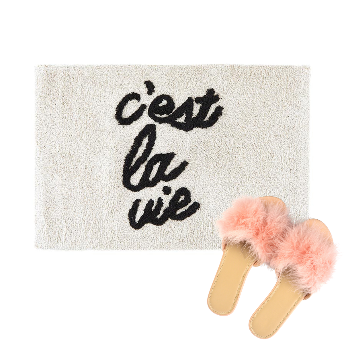 C'est La Vie Cotton Bath Mat