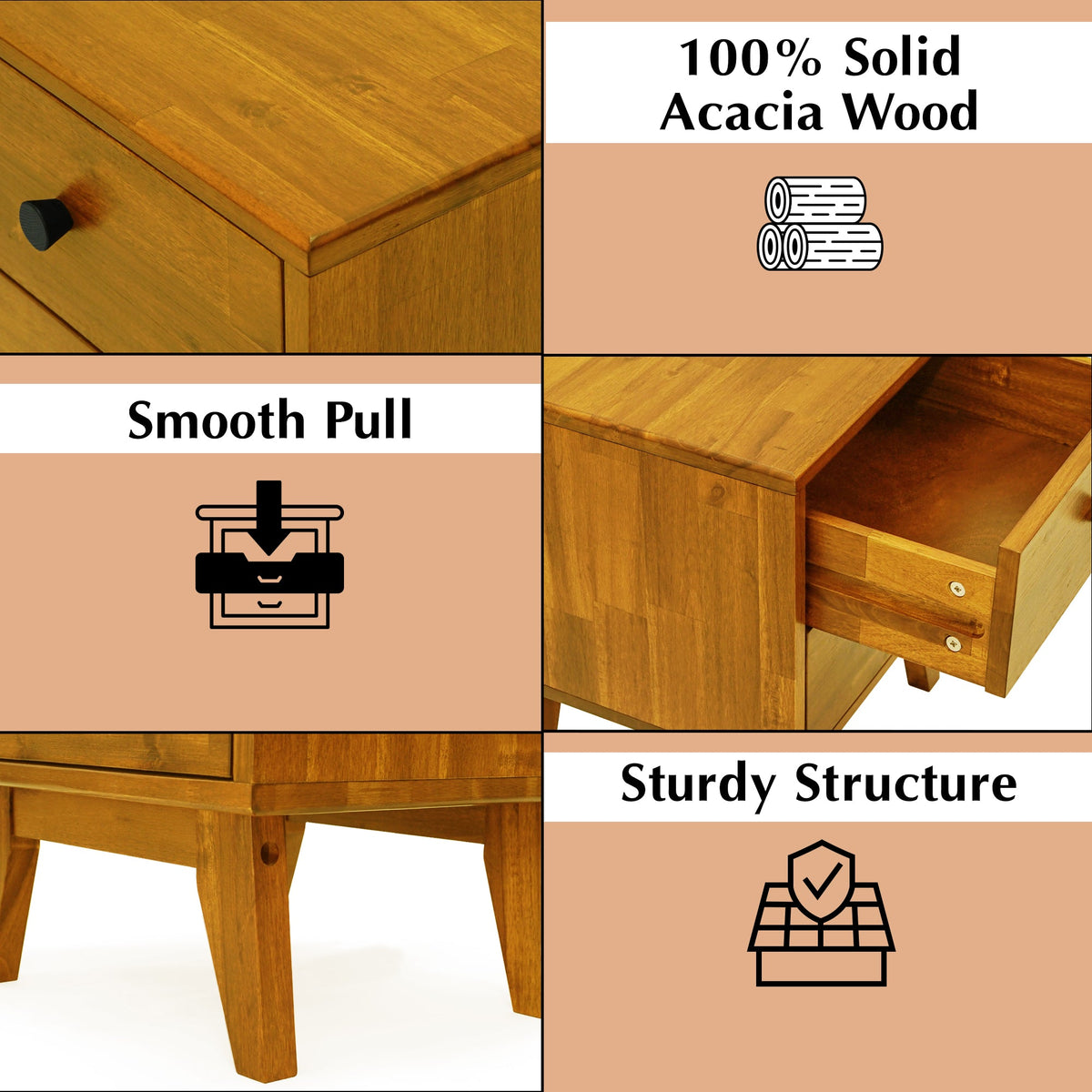 Solid Acacia Nightstand